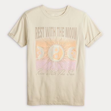 Juniors' "Rest With the Moon, Rise With the Sun" Graphic Tee
