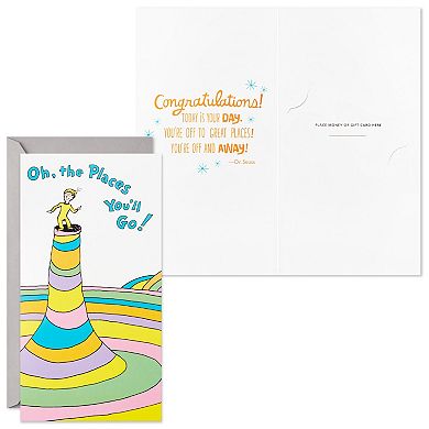 Hallmark Dr. Seuss "Oh, the Places You'll Go!" Money Holder Graduation Cards Pack of 6