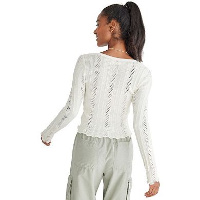 Juniors' Aeropostale Cropped Button-Up Cardigan