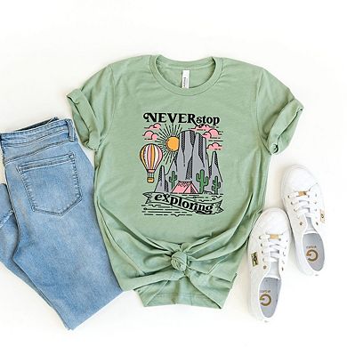 Never Stop Exploring Short Sleeve Graphic Tee