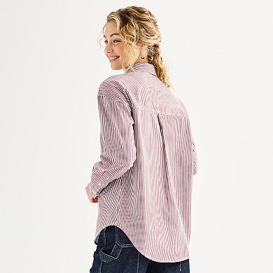 Juniors' SO® Long Sleeve Oversized Shirt