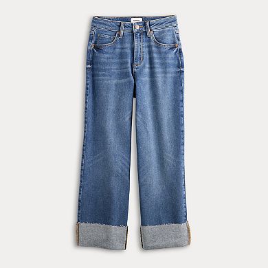 Women's Sonoma Goods For Life® Baggy Wide-Leg Cuffed Jeans