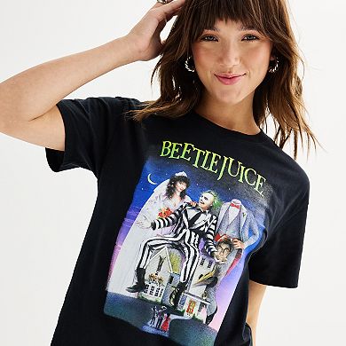 Juniors' Beetlejuice Classic Trio Portrait Graphic Tee