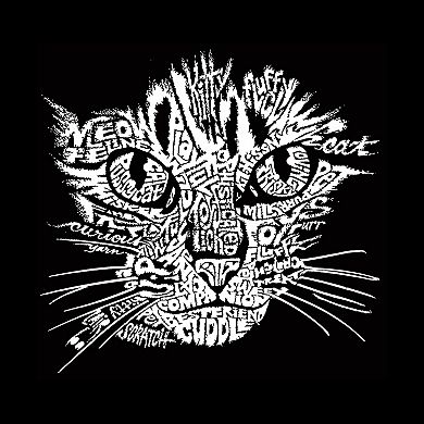 Cat Face - Boy's Word Art Crewneck Sweatshirt