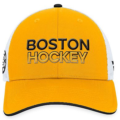 Men's Fanatics Branded  Gold Boston Bruins Alternate Authentic Pro Trucker Adjustable Hat