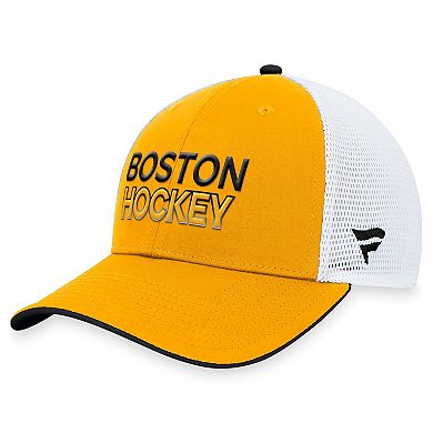 Men's Fanatics Branded  Gold Boston Bruins Alternate Authentic Pro Trucker Adjustable Hat