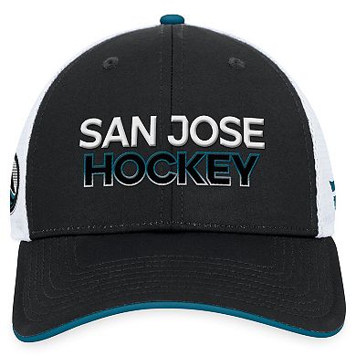 Fanatics Branded Black San Jose Sharks Alternate Authentic Pro Rink Trucker Adjustable Hat