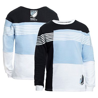 Men's Grungy Gentleman Black Minnesota United FC Color-Block Pullover Sweatshirt