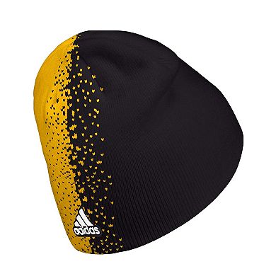 Men's adidas Black/Gold Pittsburgh Penguins Split Knit Hat