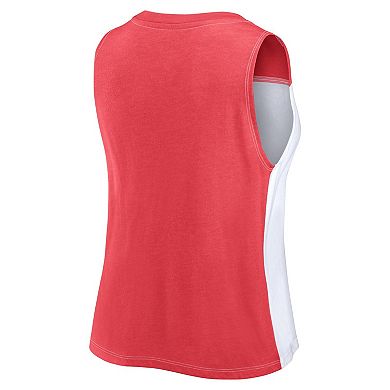 Women's Fanatics Scarlet/White San Francisco 49ers Script Color Block Tank Top