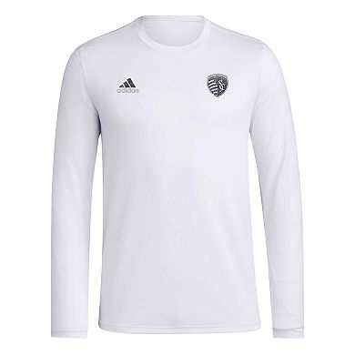 Men's adidas White Sporting Kansas City Local Stoic Long Sleeve T-Shirt