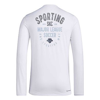 Men's adidas White Sporting Kansas City Local Stoic Long Sleeve T-Shirt