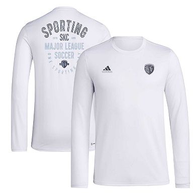 Men's adidas White Sporting Kansas City Local Stoic Long Sleeve T-Shirt