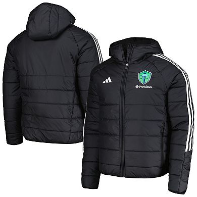 Men's adidas Black Seattle Sounders FC Tiro 24 Full-Zip Winter Hoodie Jacket
