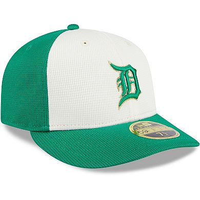 Men's New Era White/Green Detroit Tigers 2024 St. Patrick's Day Low Profile 59FIFTY Fitted Hat
