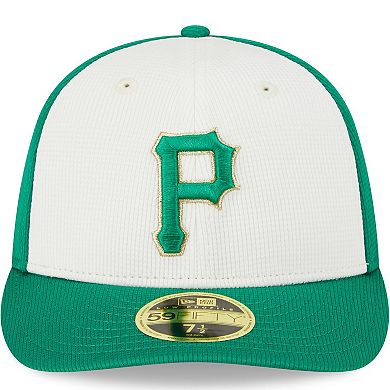 Men's New Era White/Green Pittsburgh Pirates 2024 St. Patrick's Day Low Profile 59FIFTY Fitted Hat