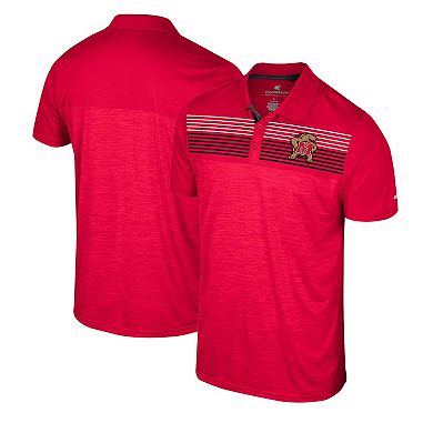 Men's Colosseum Red Maryland Terrapins Langmore Polo