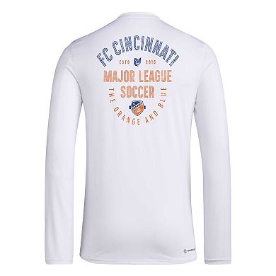 Men's adidas White FC Cincinnati Local Stoic Long Sleeve T-Shirt