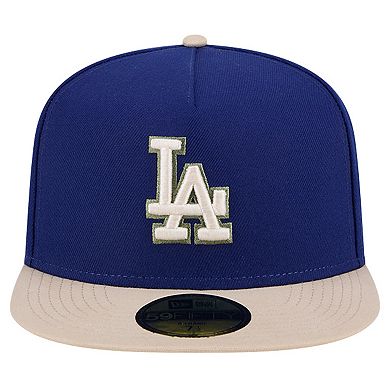 Men's New Era Royal Los Angeles Dodgers Canvas A-Frame 59FIFTY Fitted Hat