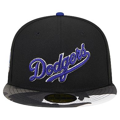 Men's New Era Black Los Angeles Dodgers Metallic Camo 59FIFTY Fitted Hat