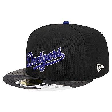 Men's New Era Black Los Angeles Dodgers Metallic Camo 59FIFTY Fitted Hat