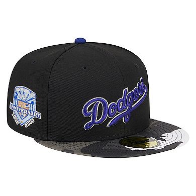 Men's New Era Black Los Angeles Dodgers Metallic Camo 59FIFTY Fitted Hat