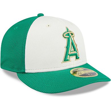 Men's New Era White/Green Los Angeles Angels 2024 St. Patrick's Day Low Profile 59FIFTY Fitted Hat