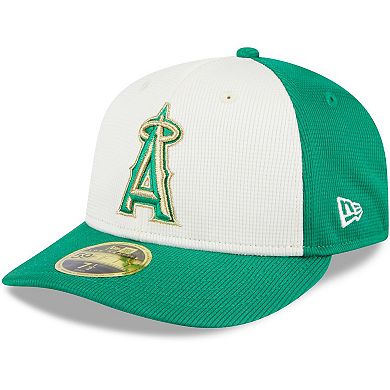 Men's New Era White/Green Los Angeles Angels 2024 St. Patrick's Day Low Profile 59FIFTY Fitted Hat