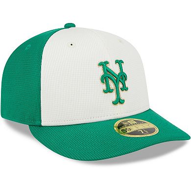 Men's New Era White/Green New York Mets 2024 St. Patrick's Day Low Profile 59FIFTY Fitted Hat