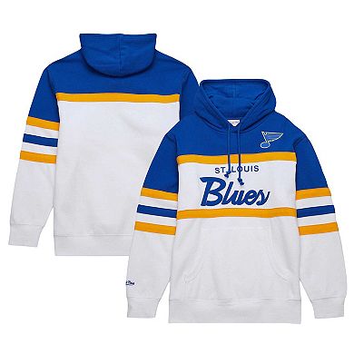 Men's Mitchell & Ness White/Blue St. Louis Blues Head Coach Pullover Hoodie