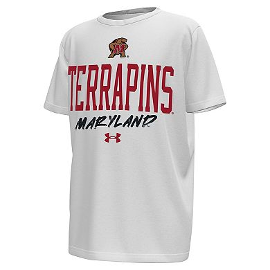 Youth Under Armour White/Red Maryland Terrapins Gameday T-Shirt