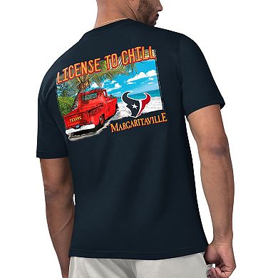 Men's Margaritaville Navy Houston Texans Licensed to Chill T-Shirt
