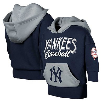 Youth Fanatics Branded Navy New York Yankees Team Practice Fashion Three-Quarter Sleeve Pullover Hoodie