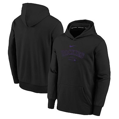 Youth Nike Black Colorado Rockies Authentic Collection Performance Pullover Hoodie