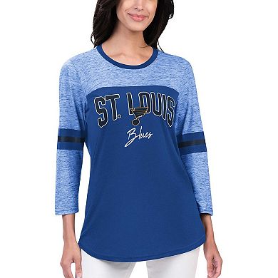Women's G-III 4Her by Carl Banks Blue St. Louis Blues Play The Game 3/4-Sleeve T-Shirt