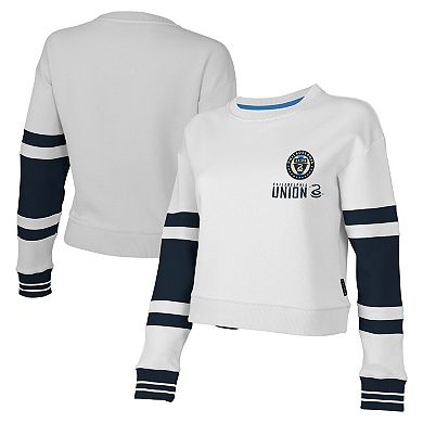 Women's Stadium Essentials White Philadelphia Union Scrimmage Crop Top Sweatshirt