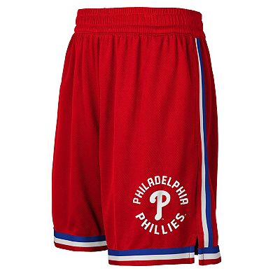 Youth Fanatics Branded Red Philadelphia Phillies Hit Home Mesh Shorts
