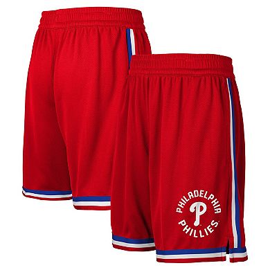 Youth Fanatics Branded Red Philadelphia Phillies Hit Home Mesh Shorts