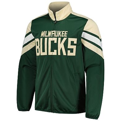Men's G-III Sports by Carl Banks Hunter Green Milwaukee Bucks Game Ball Full-Zip Track Jacket