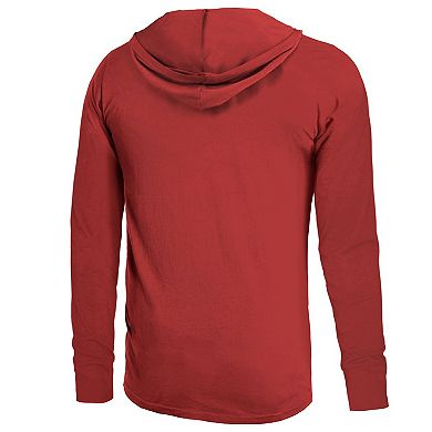 Men's Majestic Threads  Scarlet San Francisco 49ers Super Bowl LVIII Tri-Blend Soft Hand Long Sleeve Hoodie T-Shirt