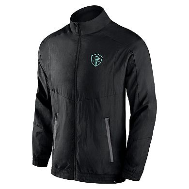 Men's Fanatics Branded Black Seattle Sounders FC Header Raglan Full-Zip Jacket