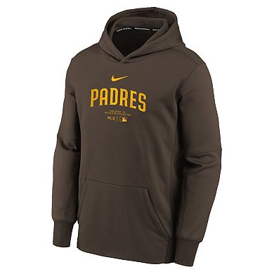 Youth Nike Brown San Diego Padres Authentic Collection Performance Pullover Hoodie