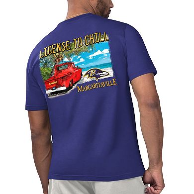 Men's Margaritaville Purple Baltimore Ravens Licensed to Chill T-Shirt