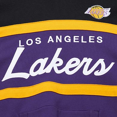Men's Mitchell & Ness Purple/Black Los Angeles Lakers Head Coach Pullover Hoodie