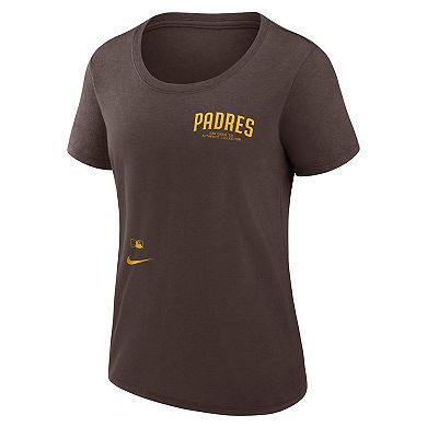 Women's Nike Brown San Diego Padres Authentic Collection Performance Scoop Neck T-Shirt