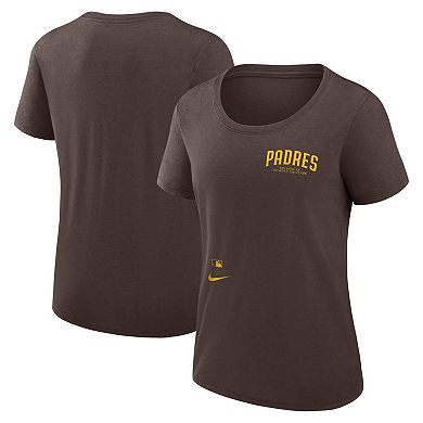 Women's Nike Brown San Diego Padres Authentic Collection Performance Scoop Neck T-Shirt
