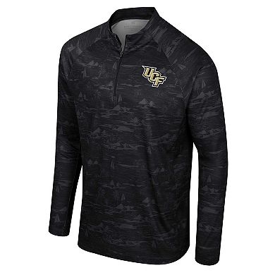 Men's Colosseum Black UCF Knights Carson Raglan Quarter-Zip Jacket