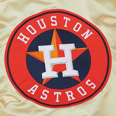 Men's Mitchell & Ness Gold Houston Astros OG 2.0 Lightweight Satin Full-Zip Jacket