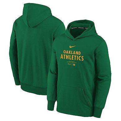 Youth Nike Green Oakland Athletics Authentic Collection Performance Pullover Hoodie