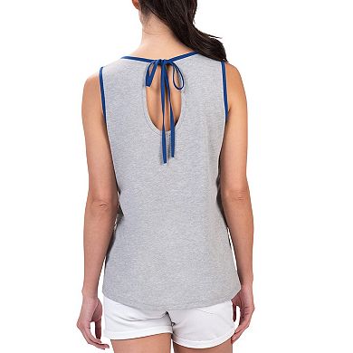 Women's G-III 4Her by Carl Banks Gray Los Angeles Dodgers Fastest Lap Tank Top